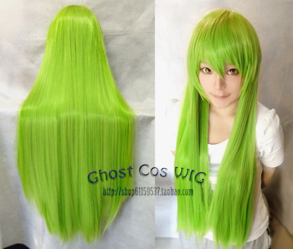 Peruca verde 80cm